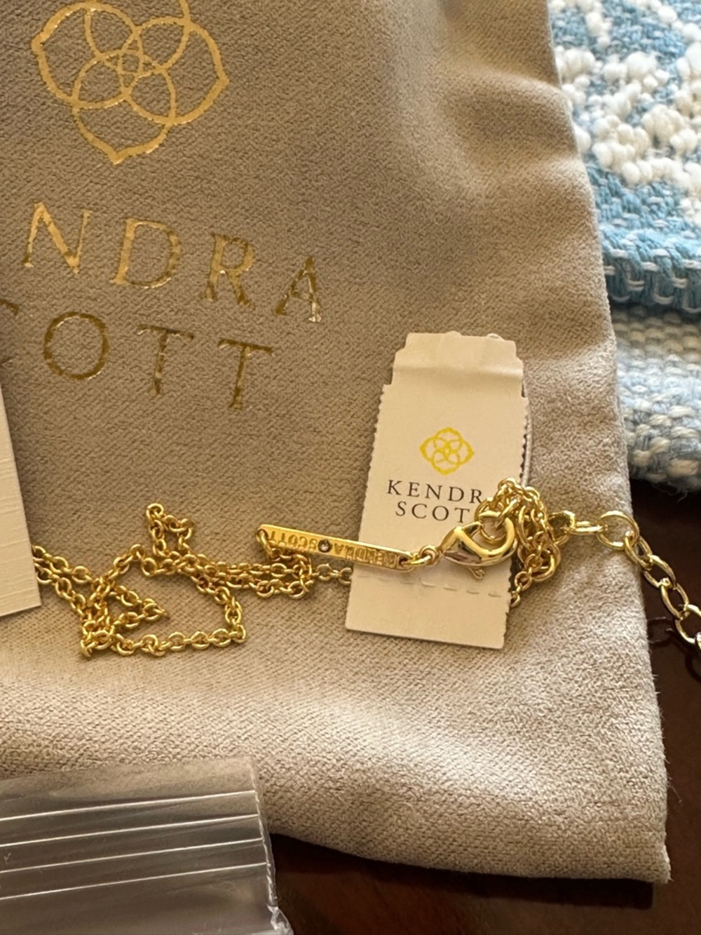 Kendra Scott Elisa Gold w/ Rose Quartz Necklace NEW - Picture 10 of 12